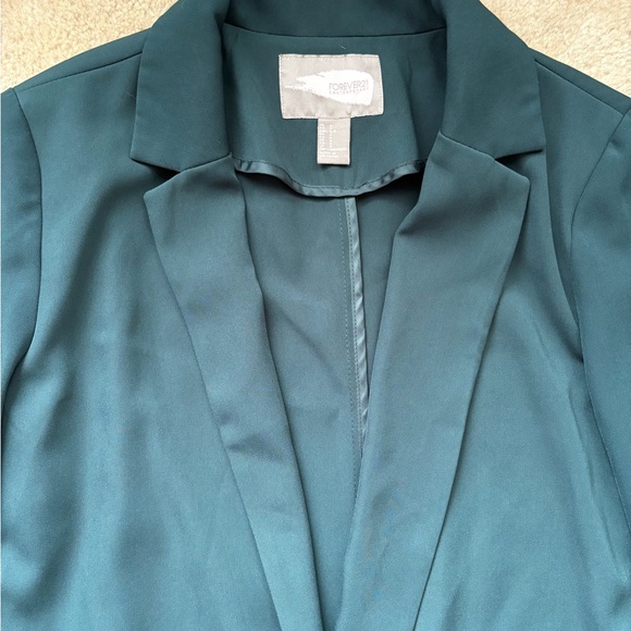Forever 21 Green Blazer Structured Suit Jacket - Picture 2 of 4